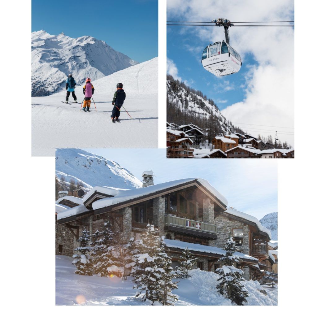 Val d'Isère skiing images and chalet exterior