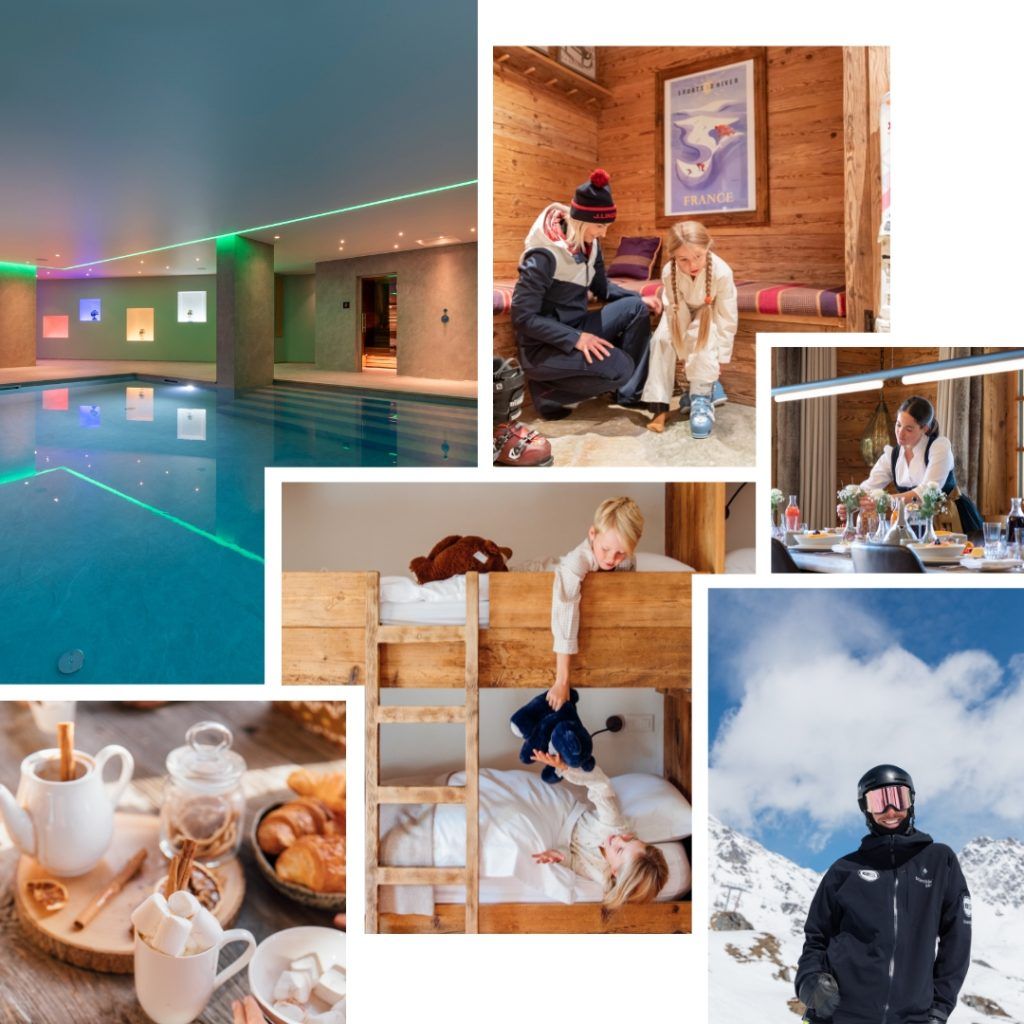 Family holiday in the mountains, luxury chalets can include ski lessons, afternoon tea and a spa.