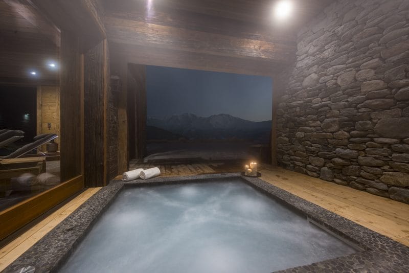 Switzerland's Best Ski Chalet nominee: Mon Izba has an outdoor hot tub that looks out over dramatic mountains