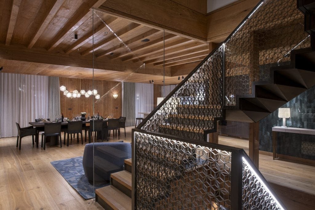 Bronze staircase at new chalet - Etoile du Nord East Wing