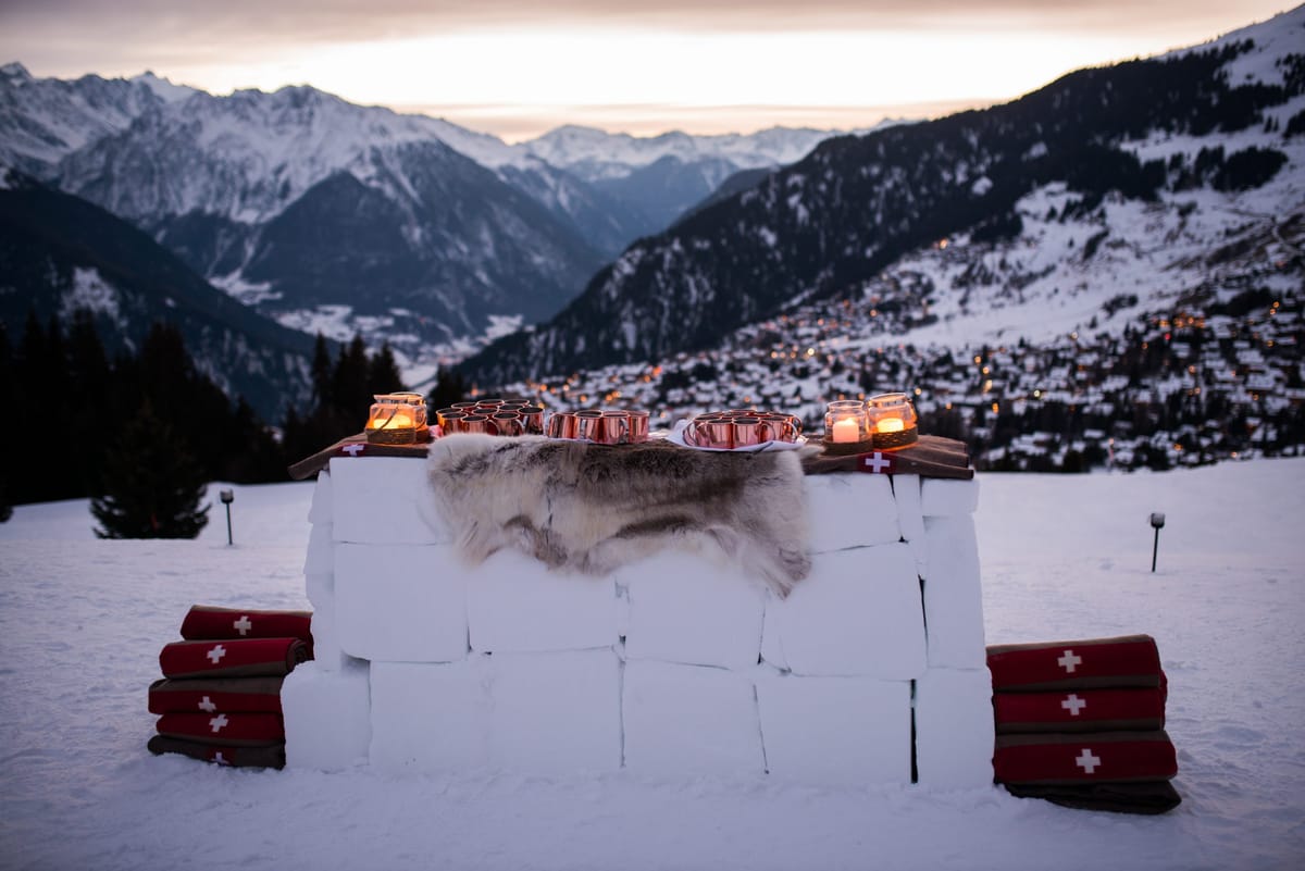 Ice bar over looking Verbier