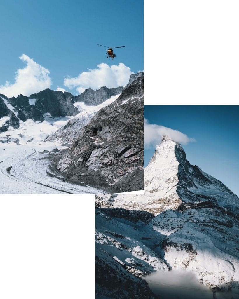 Helicopter tour around the Matterhorn