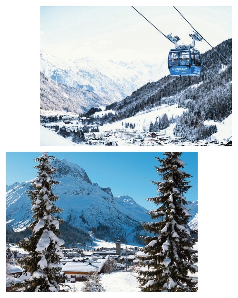 Austria ski lift and view over Lech