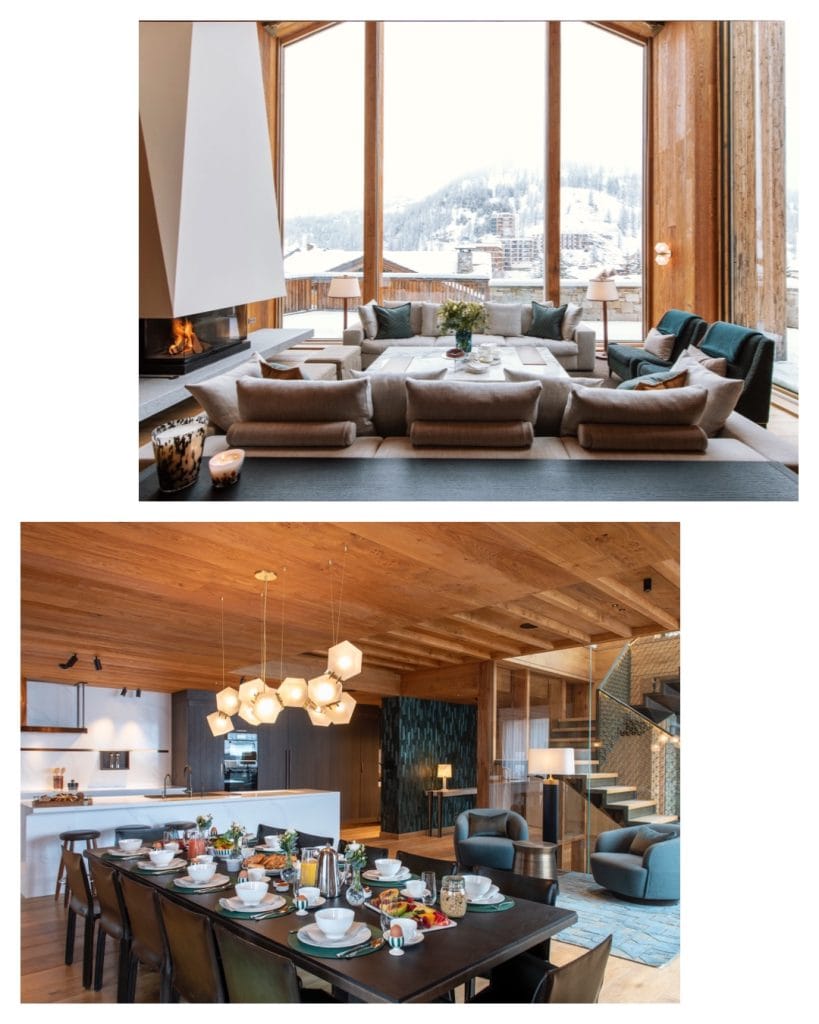 Living and dining areas at new chalet - Etoile du Nord West Wing