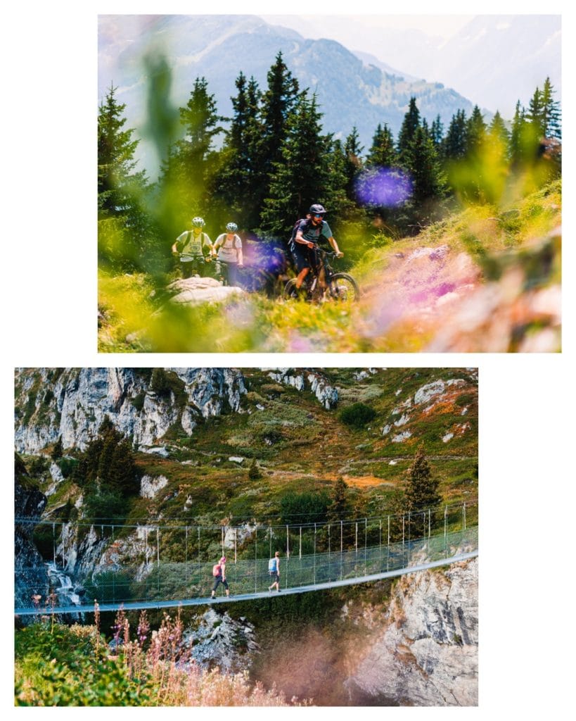 Swiss Summer activities - hikers and bikers