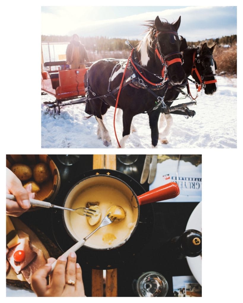 Horse sleigh ride and fondue